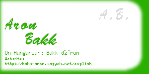 aron bakk business card